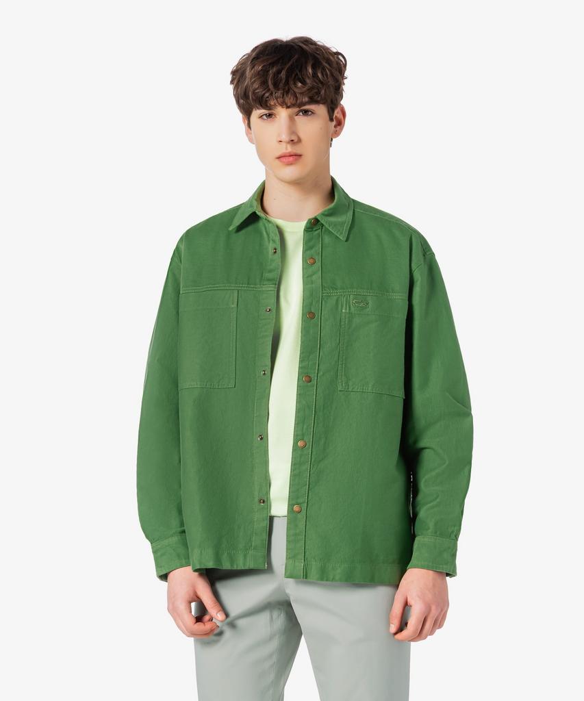 LACOSTE Мужская рубашка Ch9445-56G 02M, японский крой, свободная посадка, нагрудный карман