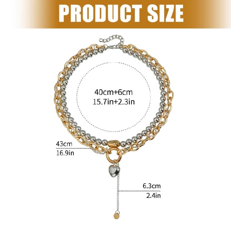 Уникальное ожерелье с переплетенными сердцами, кулон из смешанного золота и серебра, многослойная цепочка, ювелирный аксессуар для повседневной носки