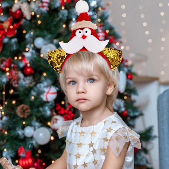 1/7 шт. Рождественская повязка на голову, праздничная шапка Санты, головные уборы из рогов оленя, рождественский костюм для вечеринки, обруч для волос, аксессуар для женщин, взрослых и детей