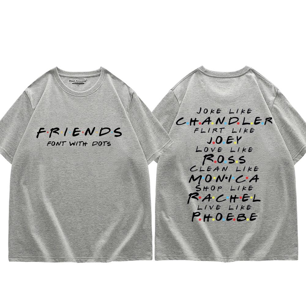 TV Play Friends Series Print Tshirt Mens Womens Fashion Casual Oversized T Shirts Summer Y2k Aesthetics Short Sleeve Tshirts