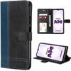 Case for Samsung Galaxy A34 5G Anti-Scratch Protection Synthetic Leather Two-Tone Navy Blue-Black