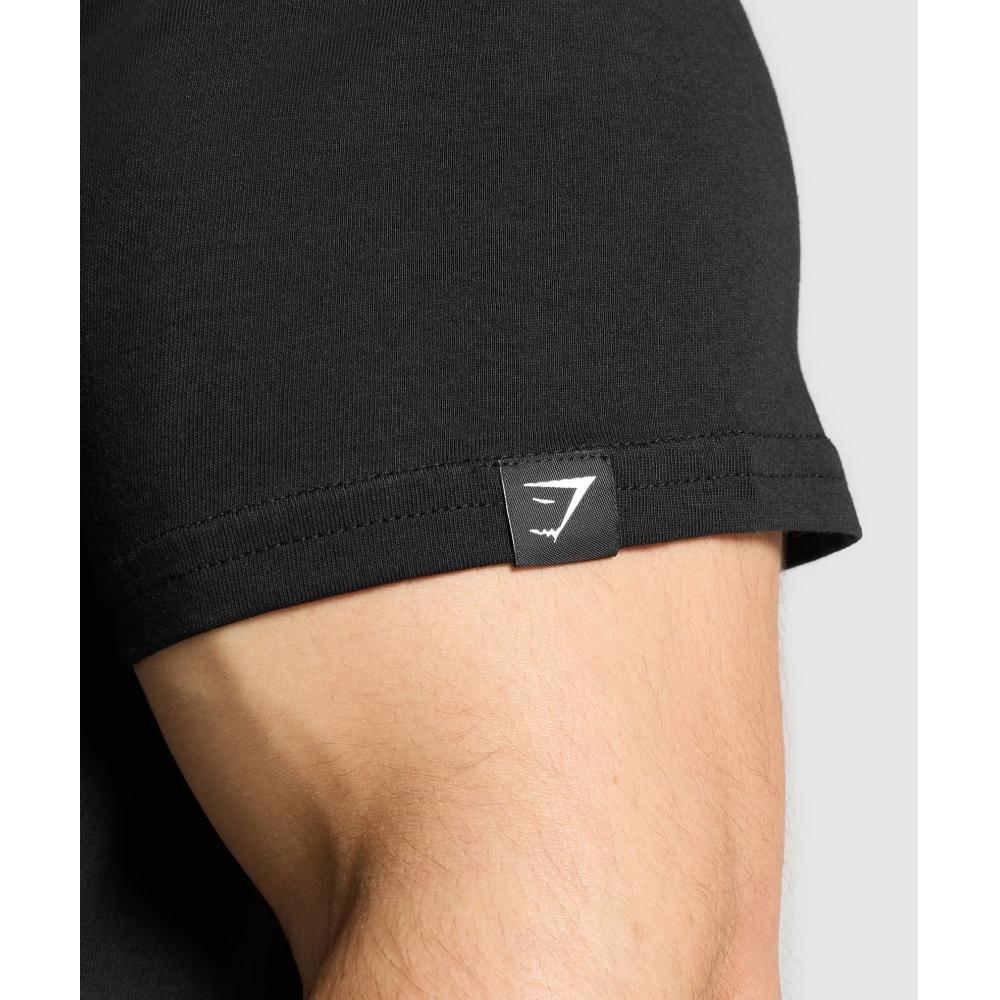 Gymshark Футболка, 2 шт. в упаковке, черная, светло-серая, меланжевая A7a2v Bb21