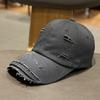 ins solid color old ripped cap children spring and summer fashion versatile street sunshade curved brim baseball cap