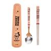 Lilpang Mickey Vacuum Stainless Steel Spoon Slim Case Set, Mixed Colors, Case + Spoon + Chopsticks, 1 Set