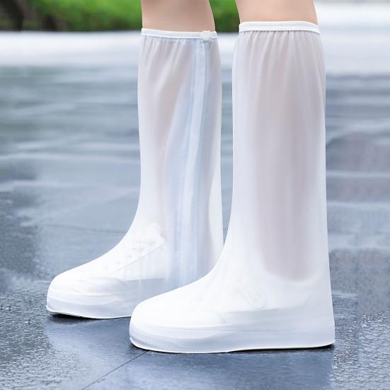 1 Pair PVC Women Shoe Covers Thickened Convenient Zipper Style Rain Protectors