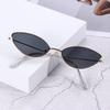 Classic Cat Eye Alloy Sunglasses Woman Brand Designer Small Frame Sun Glasses Female Vintage Metal Triangle Oculos Feminino
