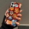 Perforated Vortex Shell IND Retro Small Flower Phone Case For iPhone 11 12 13 14 15 16 17 Pro Max XR X XS 7 8 16 Plus Soft Cover