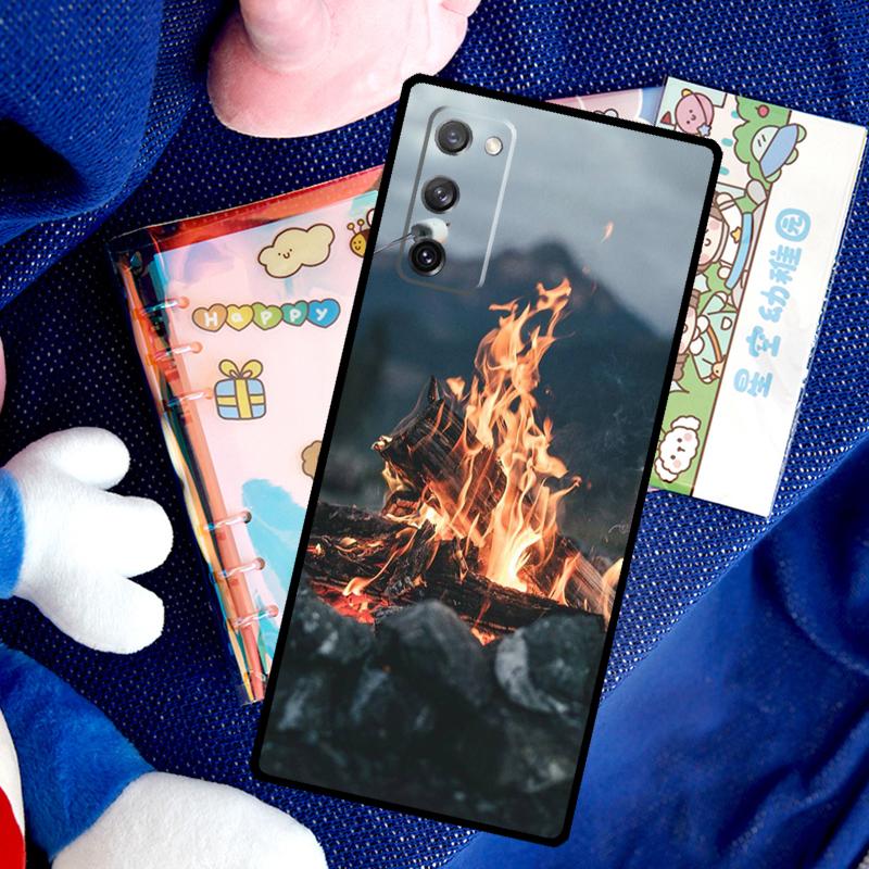 Night Camping Fire Case For Samsung Galaxy S26 Ultra S25 S24 S22 S21 S23 Ultra Plus S10 S20 S25 FE Cover Funda