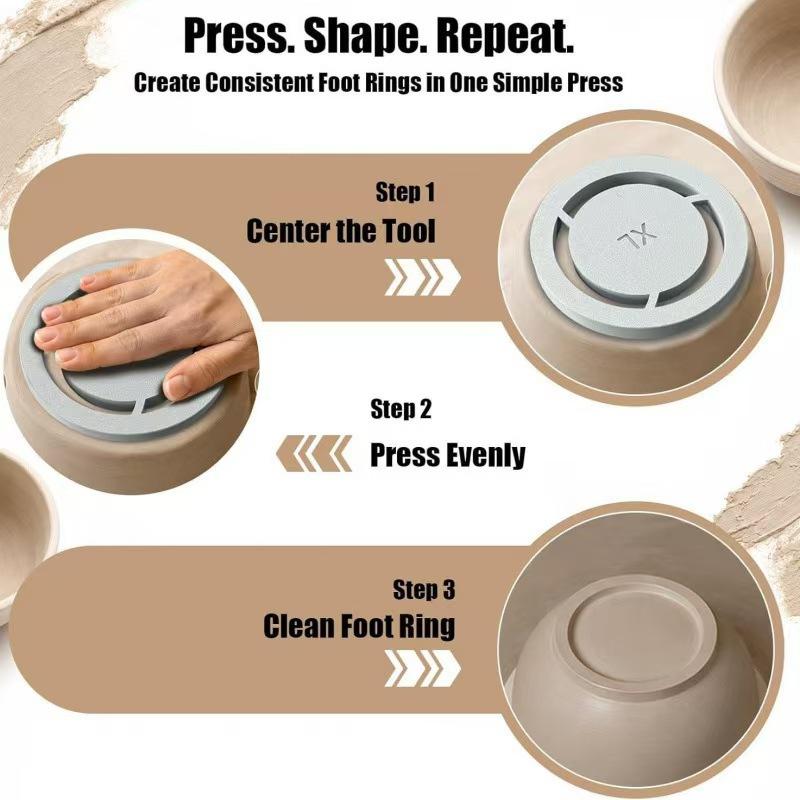 Pottery Foot Ring Trimming Template 5 Sizes Non-Stick Clay Mold for Home Studio DIY Ceramic Craft Making Supplies
