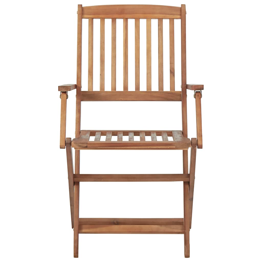 Foldable Garden Chairs 6 pcs with Cushions Solid Acacia Wood