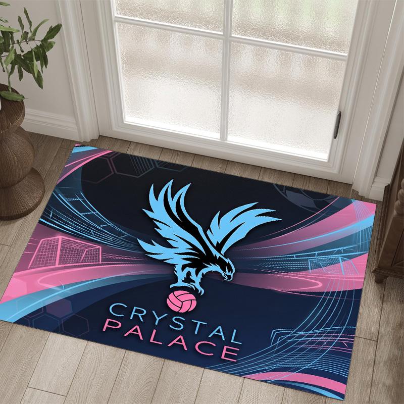 Футбольный дизайн Crystal Palace Хрустальный бархатный ковер Уютный Не?Нескользящий ковер с принтом для спальни, гостиной, прихожей