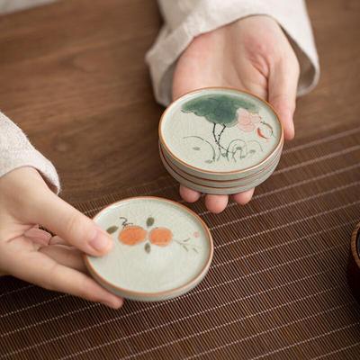 Подставки ручной росписи Zhi Nian Hua из фарфора Ge (Набор из 2)