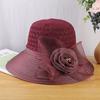 Mesh flower organza fisherman's hat children summer breathable sun visor elegant dome sun hat