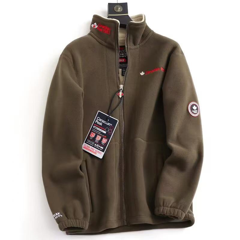 Норвежская экспортная мужская зимняя флисовая куртка – Модная, с вышивкой, универсальная и повседневная.