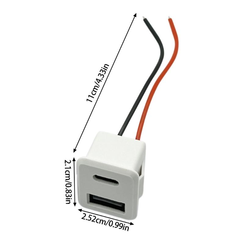 Двухслойная розетка питания USB и Type-C со стабильной передачей тока для нескольких устройств, компактная