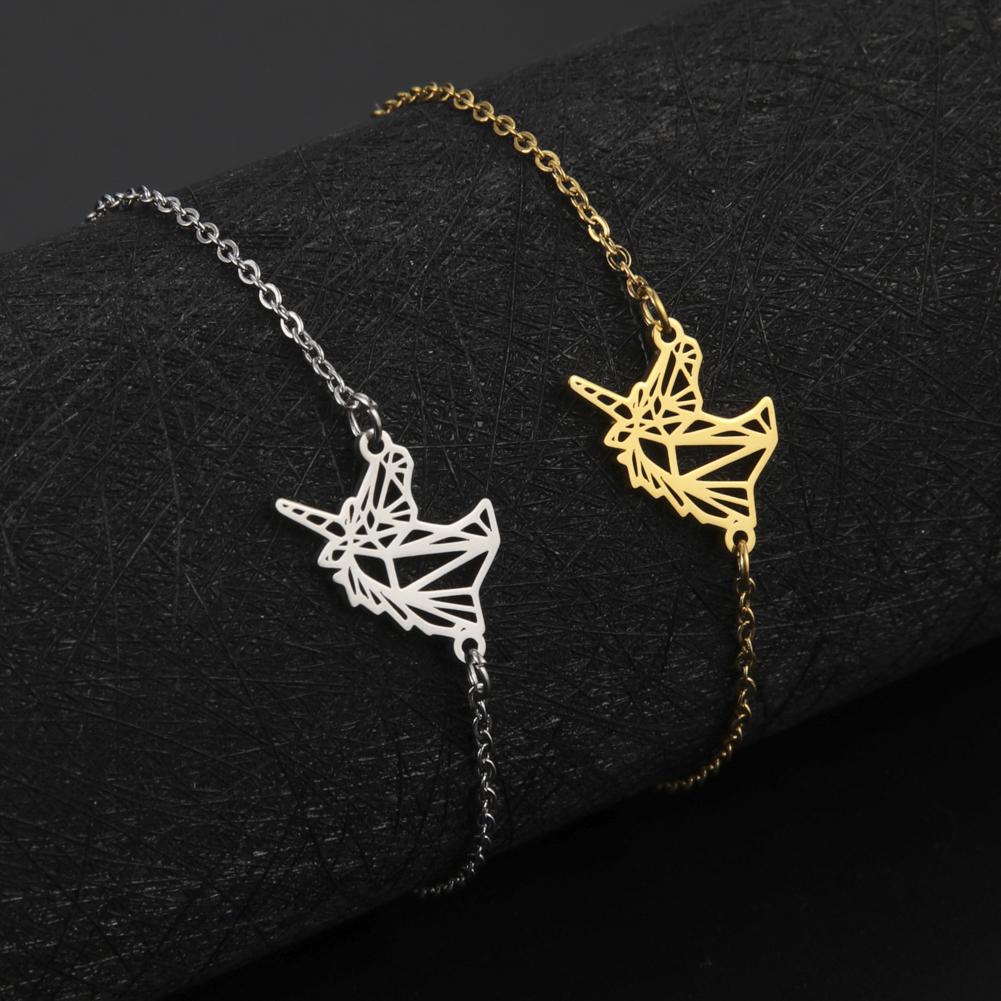 Cazador Stainless Steel Unicorn Wax Rope Bracelets for Women Gold Color Charm Bracelet Jewelry Birthday Mother's Day Gift