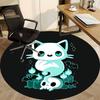 1pc Ghost Cat Office Round Area Rug, Indoor Mat Suitable For Office, Under Office Chairs Bedroom Living Room Home Decor, Room Deco, 074