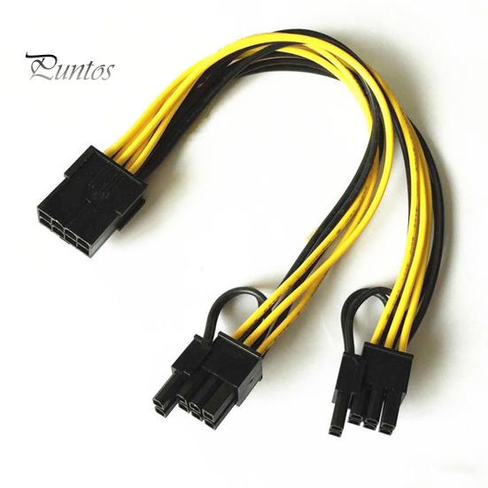 Портативный кабель PCI-E 6-pin на 2x 8-pin для видеокарты GPU, удлинитель, разветвитель питания PCI Express