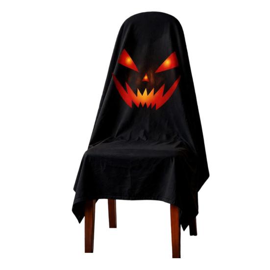 Easy Fit Ghost Chair Decor Halloween Cover, Cute Dining Reusable Seasonal Accents Decorative Slipcover for Holiday Party Home Furniture Protection
