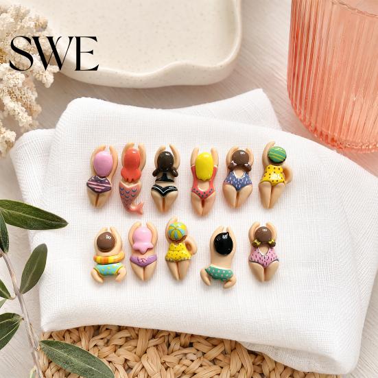 Fridge Door Magnet 6/11Pcs 3D Swimming Figure Refrigerator Magnet, Cartoon Bikini Women Metal Surface Decorative Home Kitchen Office Whiteboard Locker