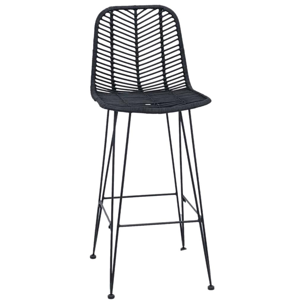 Barstool 2 pcs 44 x 52 x 111 cm Rattan and Iron