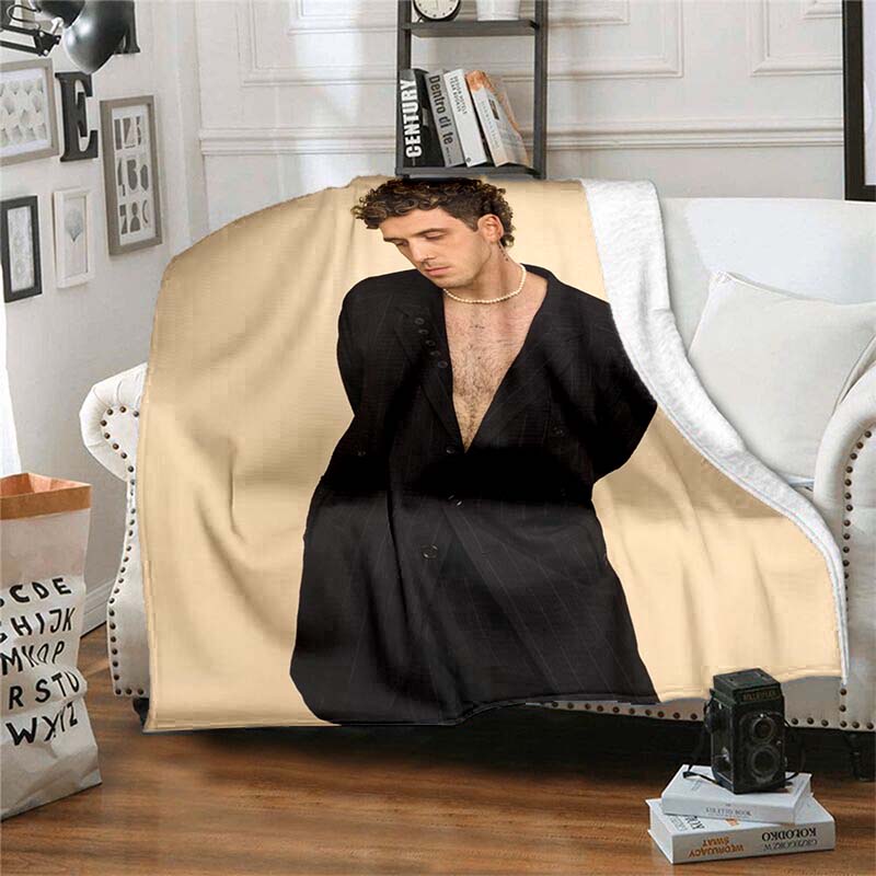 Customizable L-Lauv Singer Soft Flannel Blanket, Warm and Comfortable, Suitable for Picnics, Beds, Sofas, and Home Bedrooms.