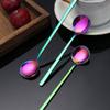 Coffee Stirring Spoon Cutlery Juice Gold Tea Spoons Dinnerware Ice Cream Long Handle Scoop Tableware Kitchen Tool Stirring Spoon