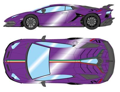 Макияж EIDOLON 118 Lamborghini Aventador SVJ 2018 (Колеса Нилео) Viola PacifaeИтальянская полосатая модель EML026G