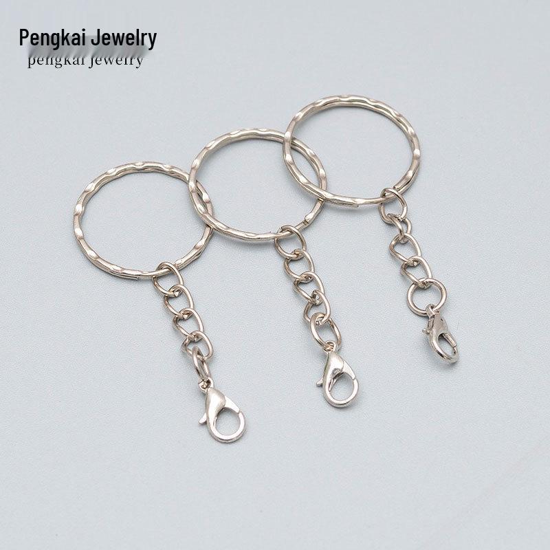 Металлические брелоки с кольцом 30 мм, карабином-лобстером и петлей-подвеской 25 мм