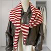 Slack Increased Triangle Scarf Containing Wool Striped Shawl, Autumn And Winter Ins Warm Knitted Scarf Women