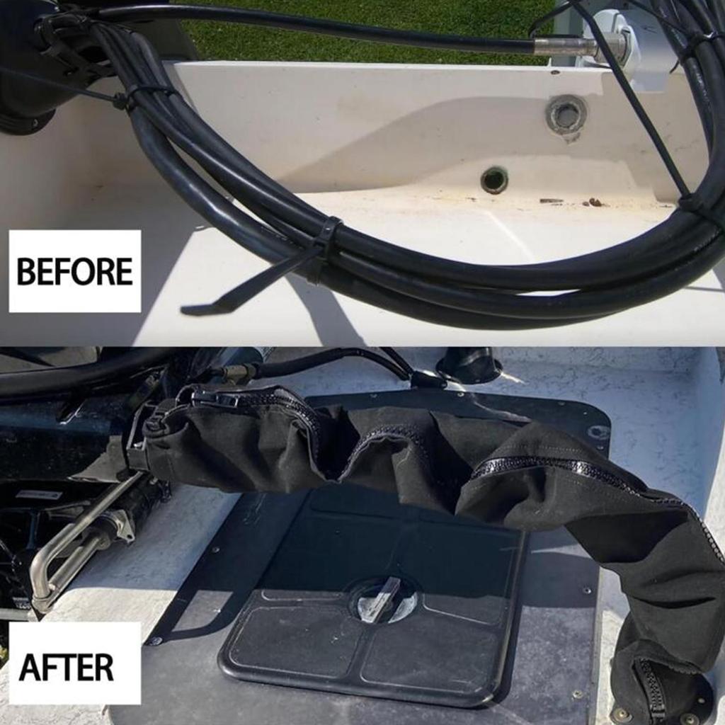 Boat Zippered Rigging Sleeve Lightweight Practical Easy to Use Convenient Easy to Install Trolling Motor Cable Organizer Sleeve