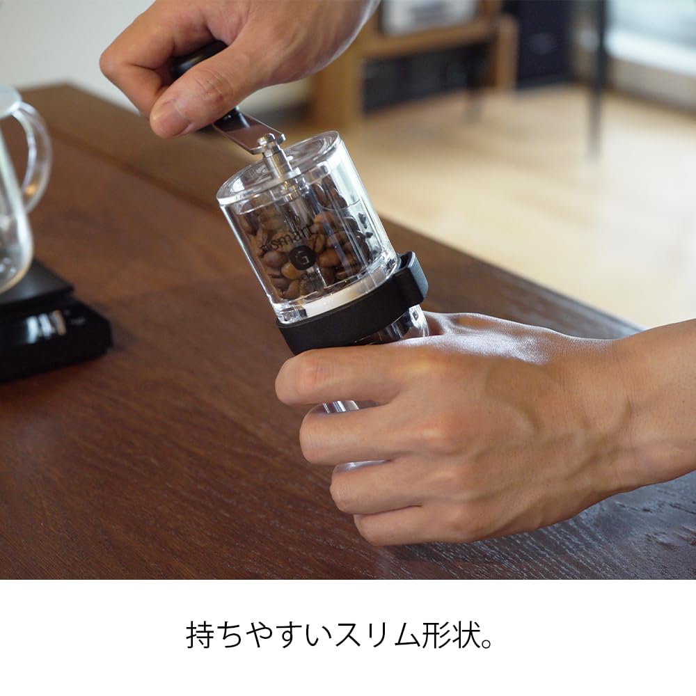 HARIO Smart G Керамическая Кофемолка для 24 г Кофейных Зерен, Жерновая, Прозрачная, (2 чашки), MSGN-2-T