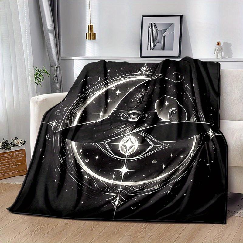 1pc Witch's Hat Illuminated by Stars and Moonlight Cute Design for Home Decor, Gift Idea, Living Room, Travel, Camping, Car Blankets