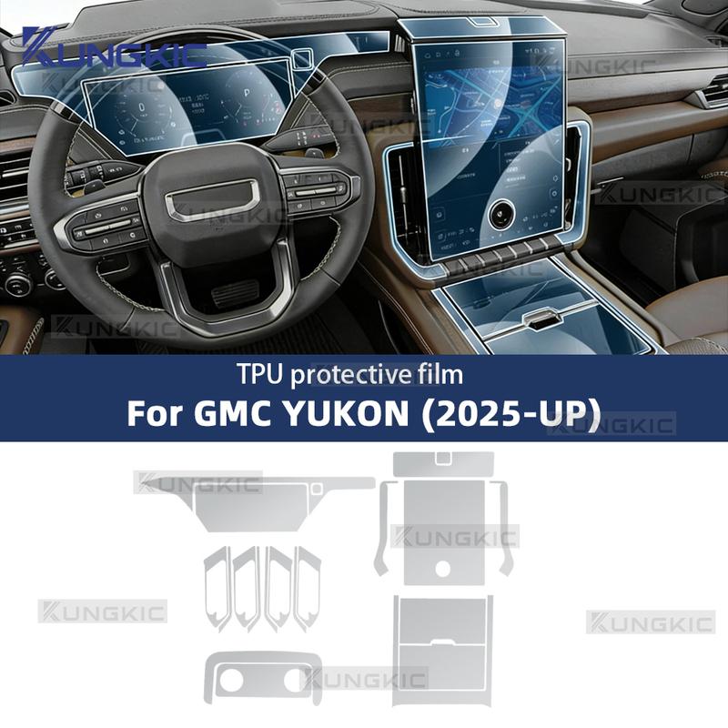 For GMC YUKON 2025-UP Interior Film TPU Anti-scratch Protection Central Navigation Screen Gear Shift Panel Dashboard Sticker