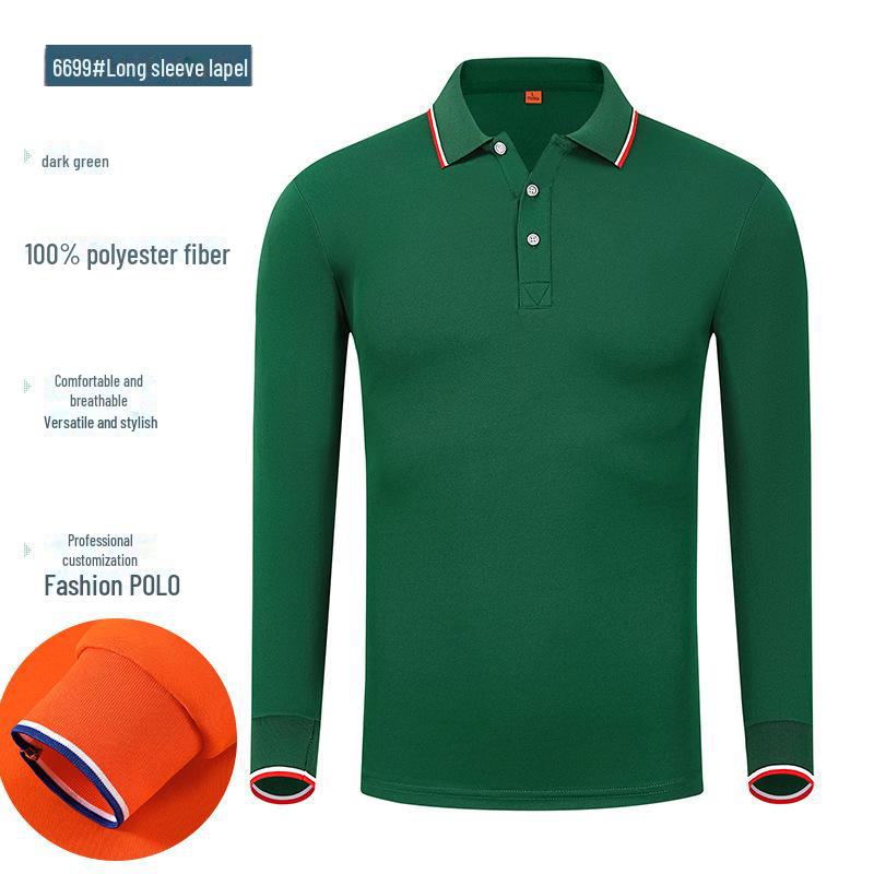 Рубашка поло с фирменным логотипом, с длинным рукавом, осень/зима, культурная рекламная рубашка