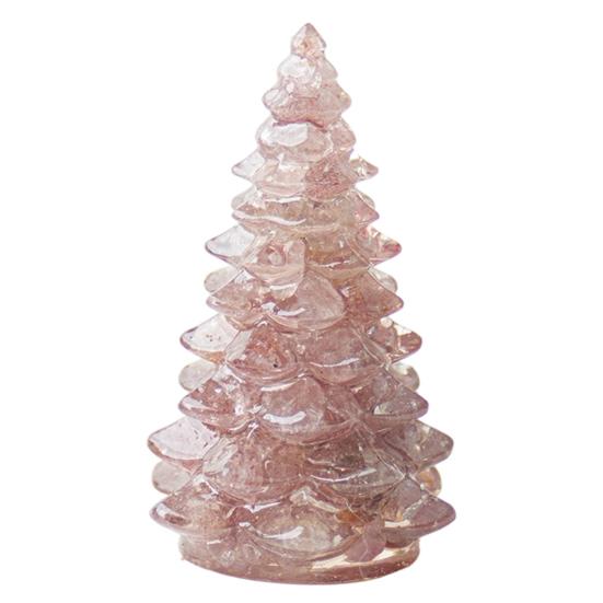 Elegant Holiday Decor Resin Christmas Tree Figurine, Crystal Desktop Ornament, Ornament Miniature Decoration for Home Office, Gift Party Centerpiece