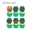 New Ninja Turtles Birthday Party Tableware Set: Plates, Napkins, Tablecloth, Bunting, and Cake Decorations for Kids