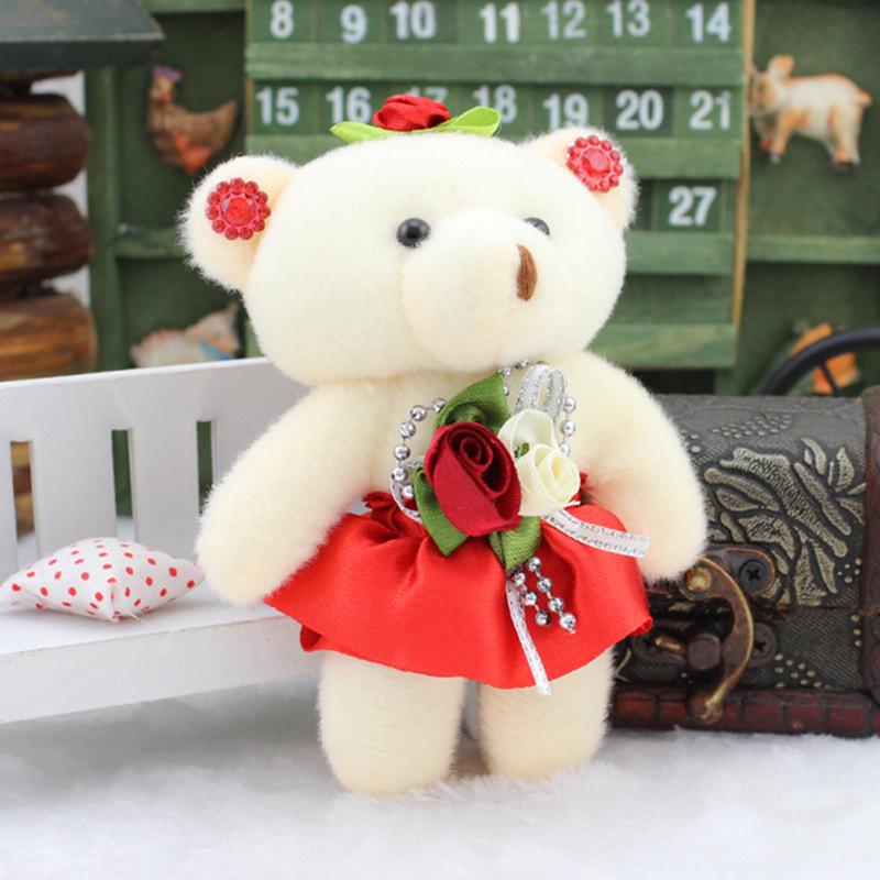 10 шт. мини-маленький плюшевый мишка цветочные букеты медведь детские хлопковые игрушки плюшевые куклы свадебные игрушки декор