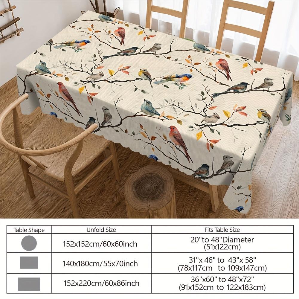 Весенняя Цветочная Птица Прямоугольная Водонепроницаемая Скатерть Праздничный Декор Фермерский Дом Кухня Обеденный Стол Скатерть Домашний Декор Стола