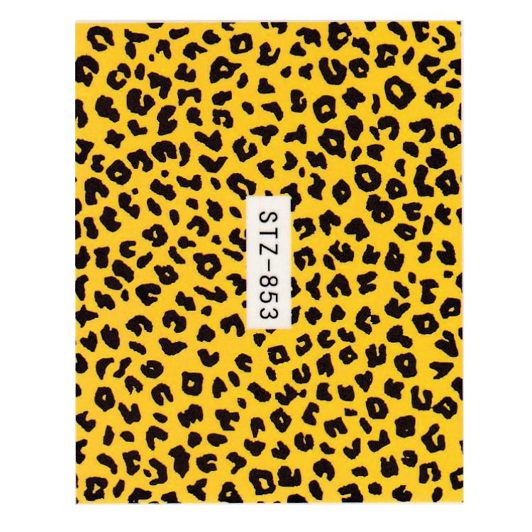 5 Sheets Water Transfer Nail Stickers Leopard Print Decals Animal Watermark Polish Wraps Tips Nail Art Decorations STZ846