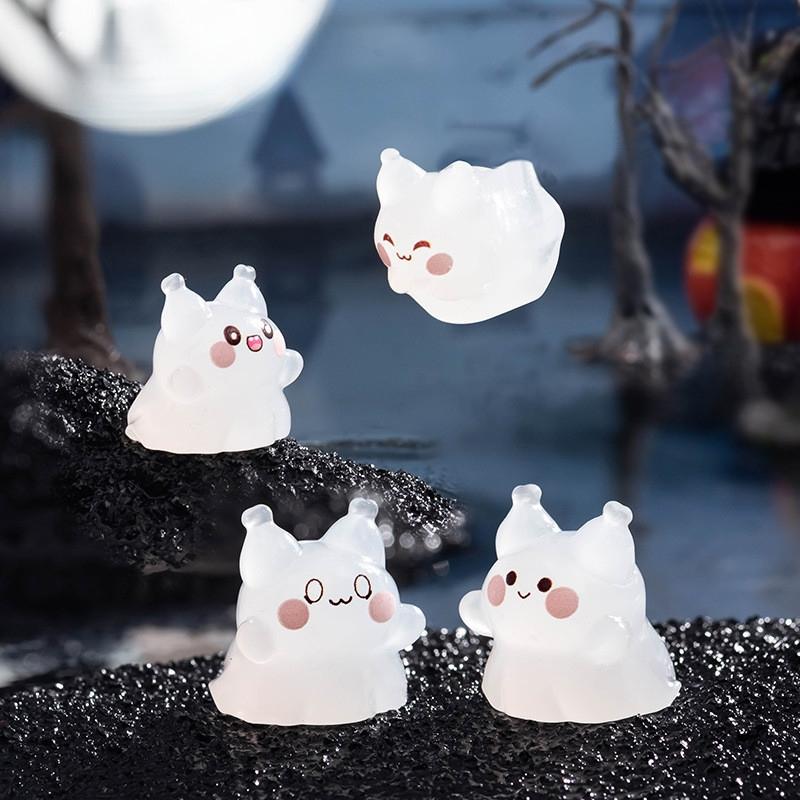 6Pcs Luminous Cartoon Cat Animal Miniatures Glow In the Dark Ornaments Fairy Garden Decoration Moss Terrarium Micro Landscape