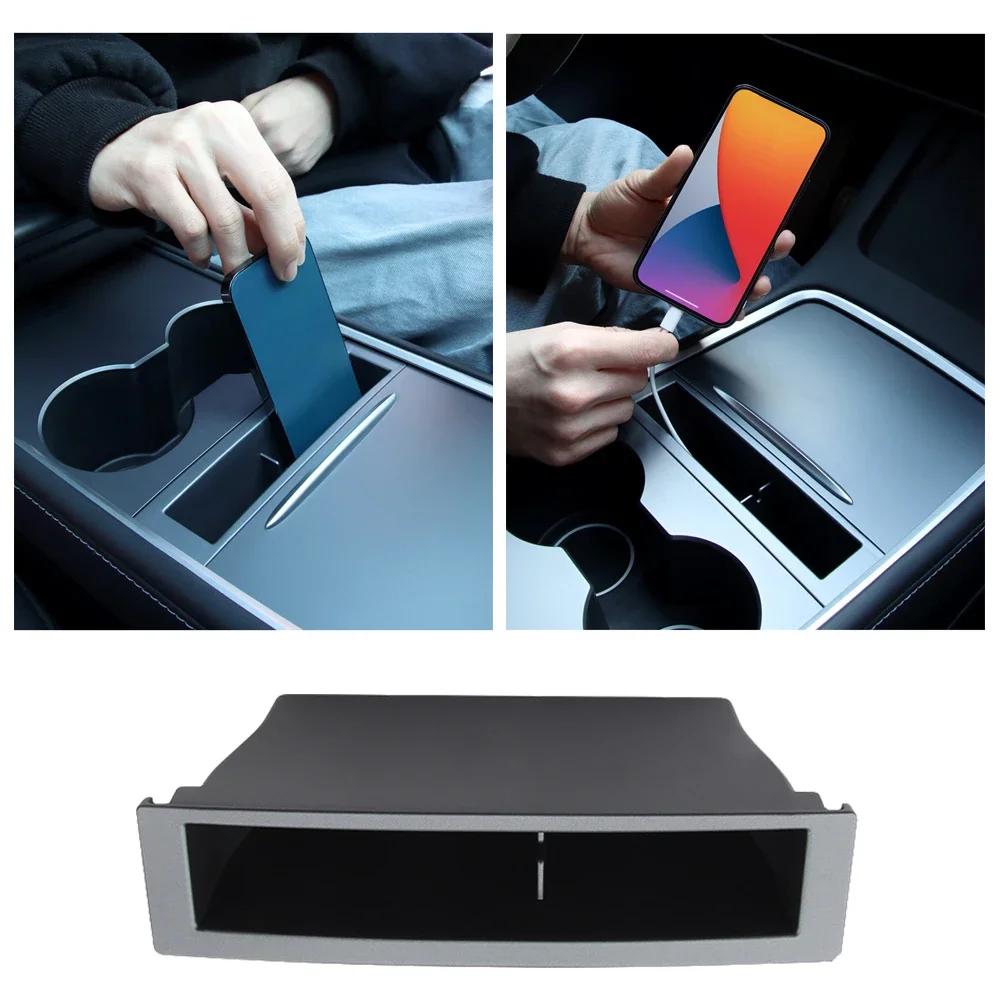 New Center Console Armrest Storage Box Card Key Phone Charging Cable Organizer Case for Tesla Model 3 Y 2025-2025