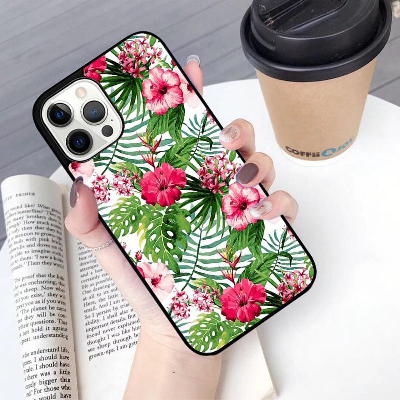 Hibiscus Flowers Floral Hybrid Mobile Phone Cases Cover For iPhone 17 Air 16 15 14 12 13 11 Pro MAX apple Plus Coque