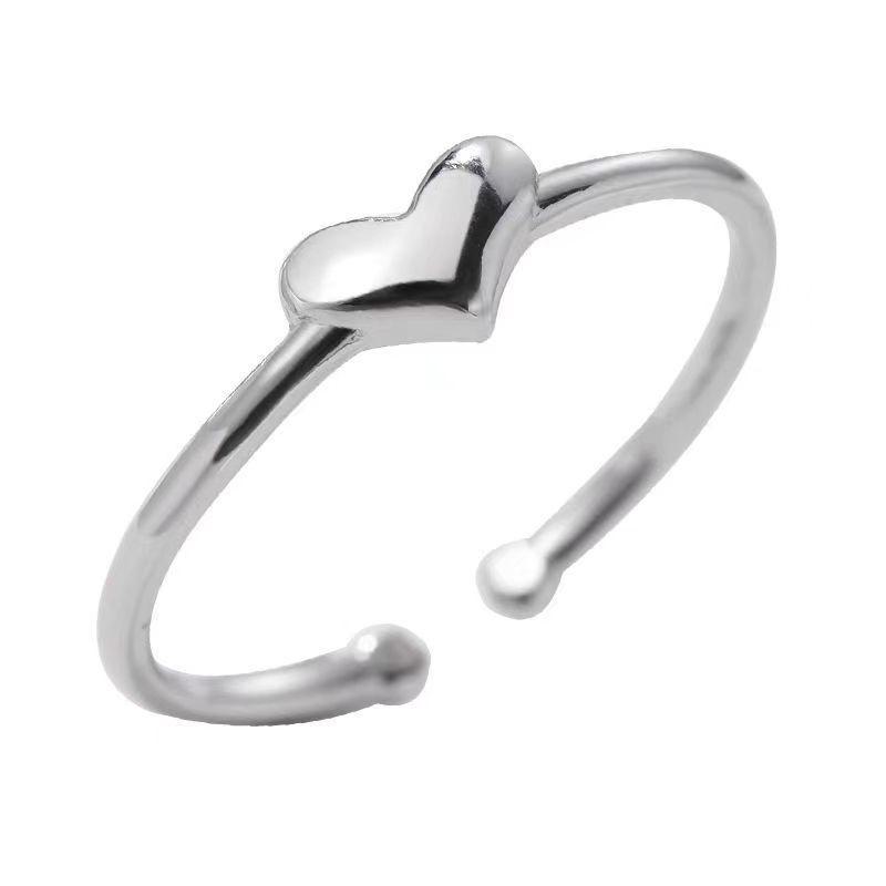 [Медь] Минималистичное открытое кольцо в форме сердца — корейский дизайн для женщин