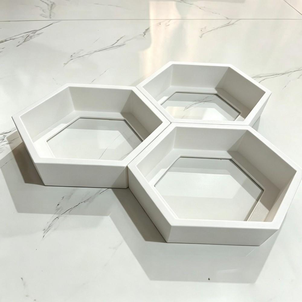 3PCS Small Hexagonal Suspended Storage Rack Nordic Style Hexagonal Floating Shelves Living Room