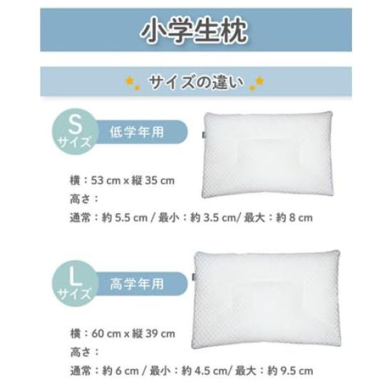 ESMERALDA Breathable Elementary School Pillow, Made In Japan, Bedding, Children's Room, Pillowcase, Elastomer Pipe, Bed Pillow (Night Blue, Upper