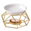 Gold Candle Holder Rhombus Shape Incense Burner Durable Tealight Holder  Candlelight Dinner Props