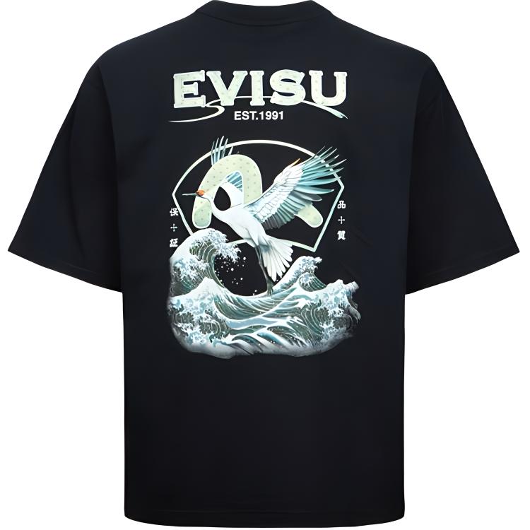 EVISU T-Shirts Men's Crew Neck Moderate Straight Fit 2ESHTM4TS7084RXCT