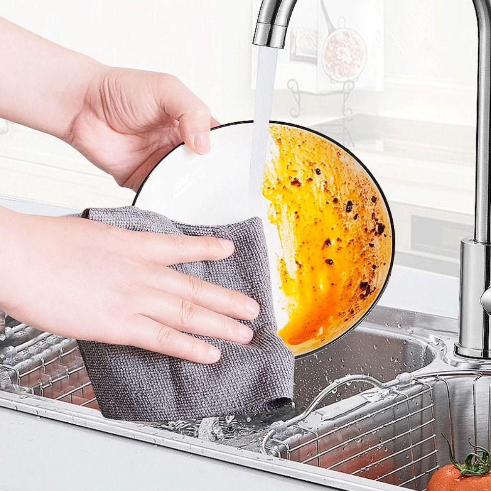 Absorbent Tableware Cleaning Towel Thickened Non-woven Cleaning Towels Microfiber Towel  Kitchen