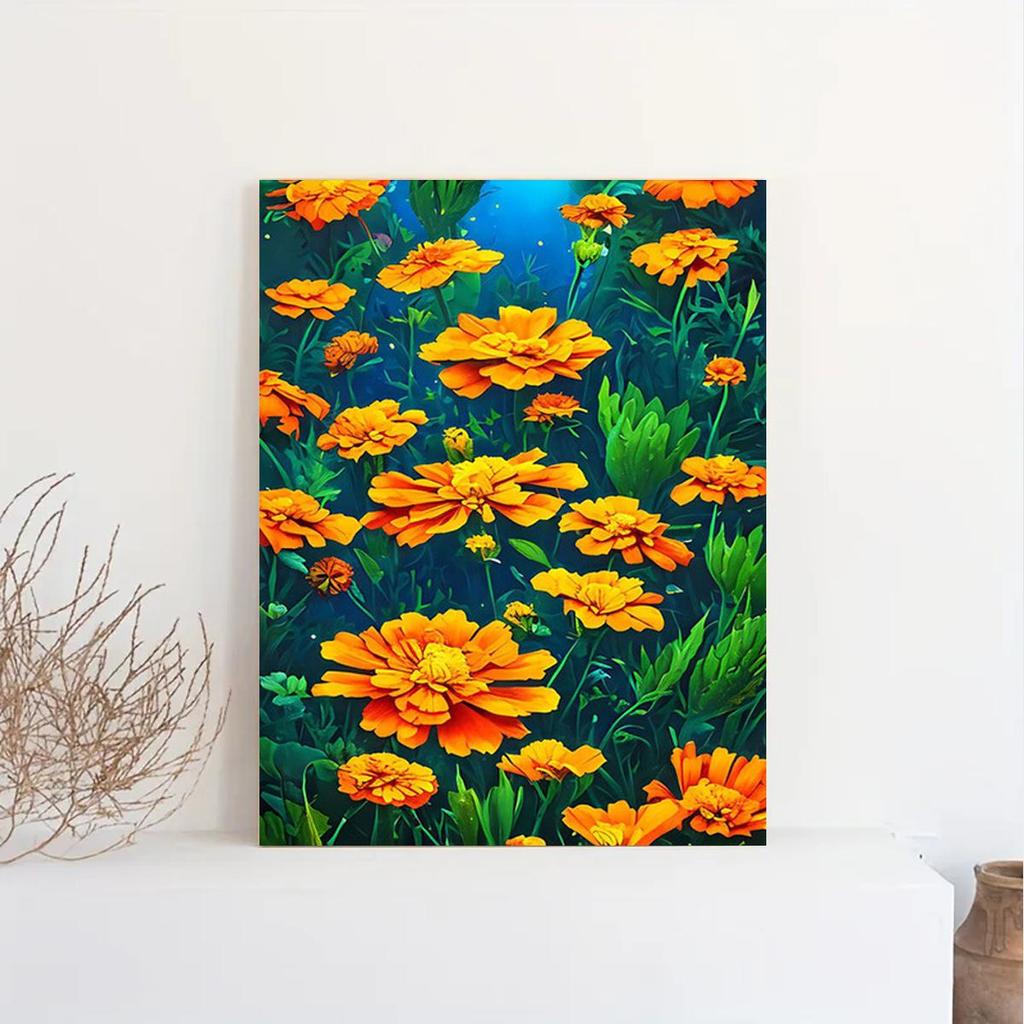 Рамка для рисования по номерам, акриловая ручная работа, желтые цветы, домашний декор, поделки для взрослых, подарок «сделай сам», картина 40x50 см